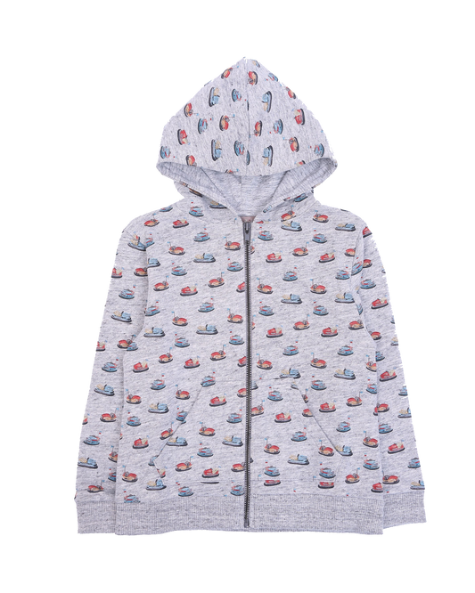 Sweat zippé auto-tamponneuse gris chiné