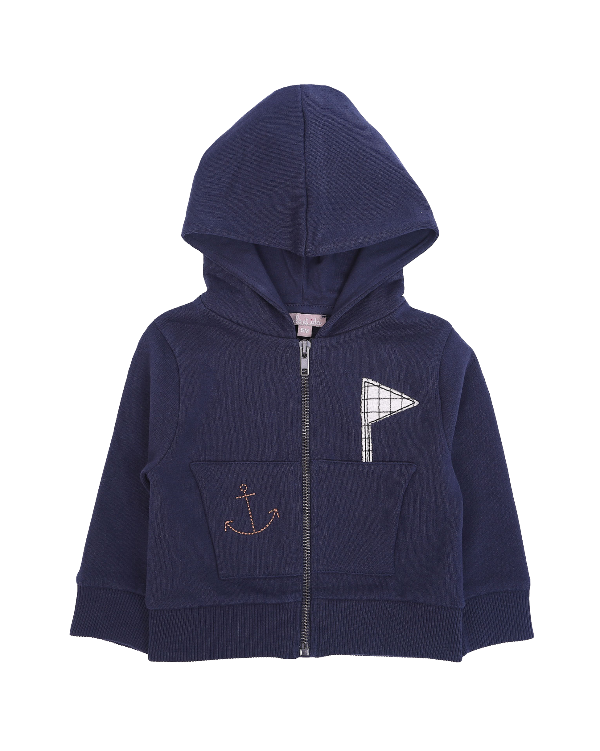 Sweat zipée bateau marine