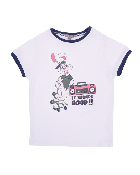 T-shirt vintage bunny craie