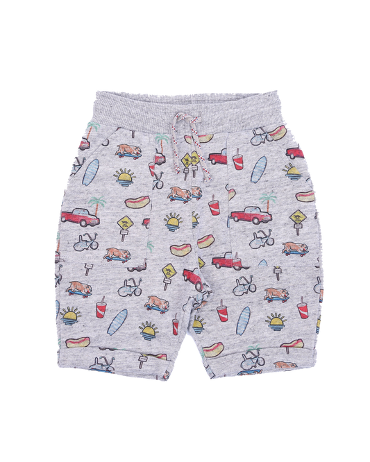 Bermuda Californie molleton gris chiné