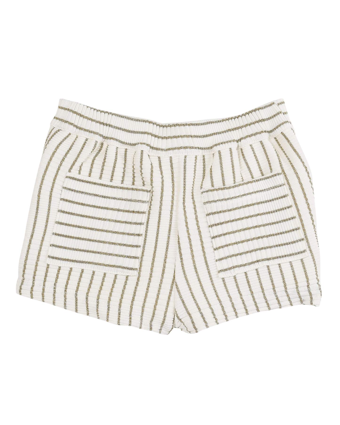 Short rayé or et blanc