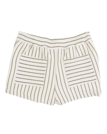 Short rayé or et blanc