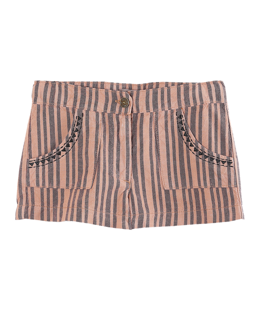 Short rayure terracotta