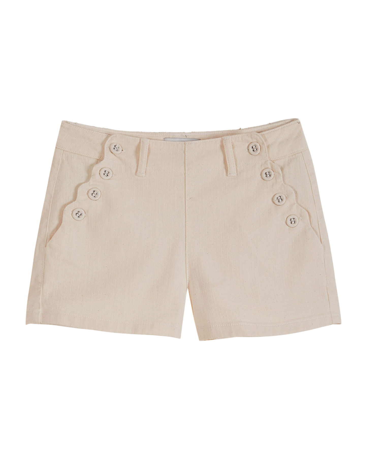Short à pont denim coton stretch écru