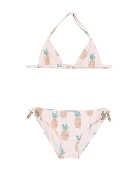 Maillot de bain 2 pièces ananas rose