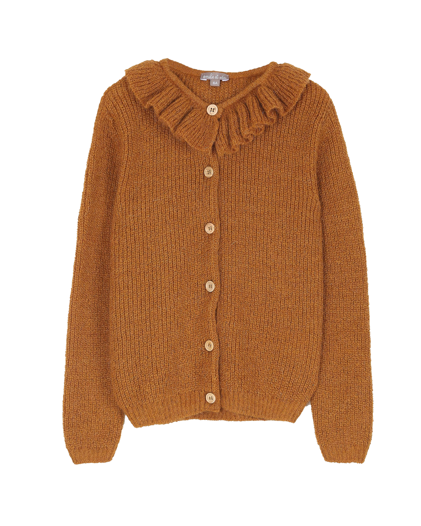 Cardigan fille laine d'alpaga épice