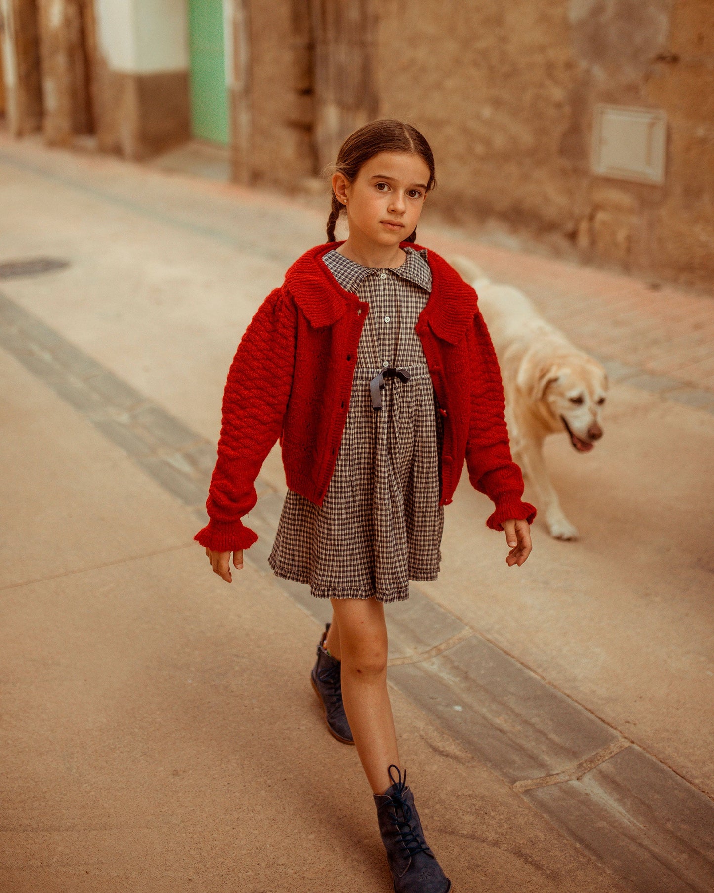 Robe à carreaux voile de coton indigo