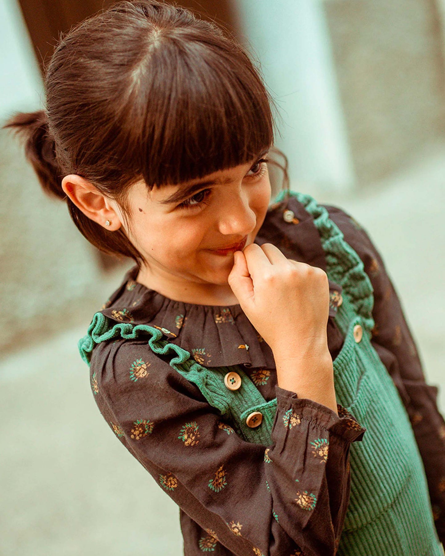 Blouse voile de coton bitume groseille