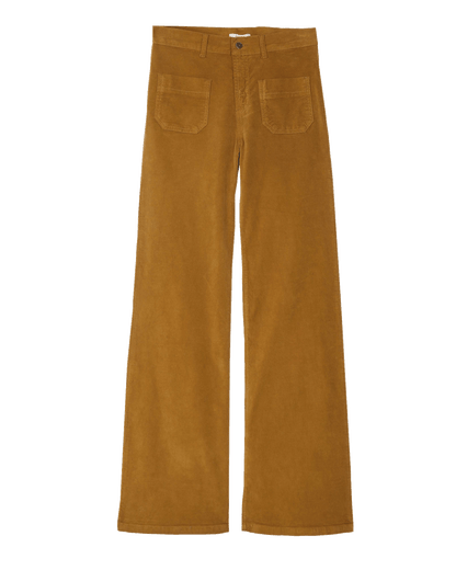 Pantalon velours flare écorce