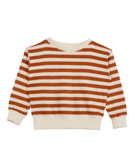 Sweat éponge rayé marron