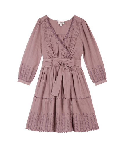 Robe portefeuille vintage coton violine
