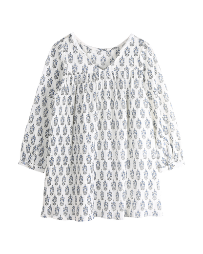 Robe à fleurs écru