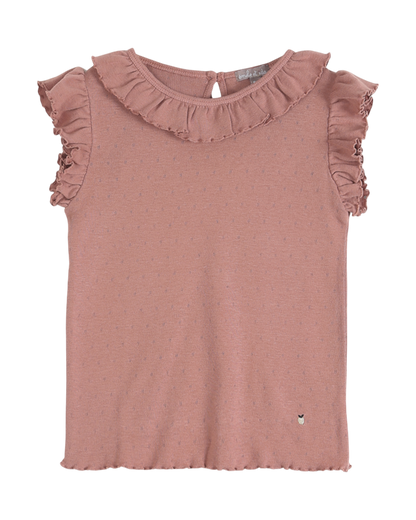 Tee-shirt volanté rose
