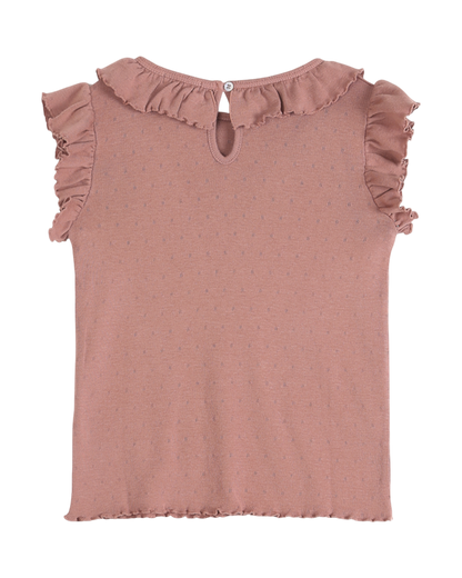 Tee-shirt volanté rose