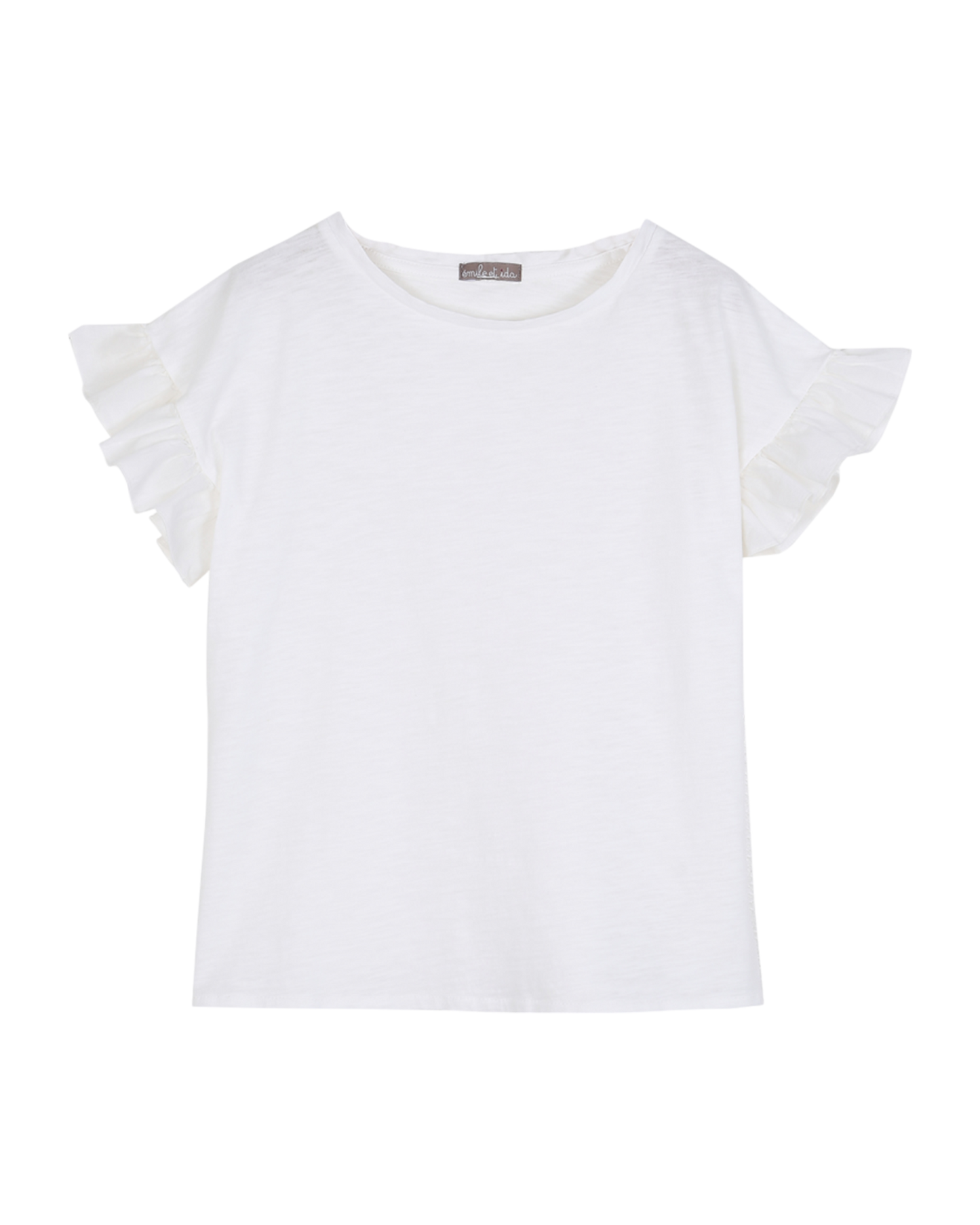 T-shirt volanté coton bio écru