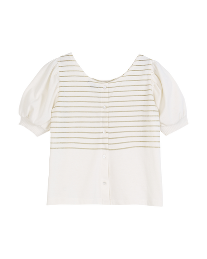 T-shirt marinière coton bio rayures écru