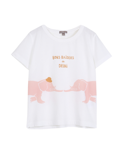T-shirt Bons baisers de Delhi écru