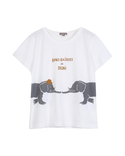 T-shirt "Bons baisers de Delhi" écru