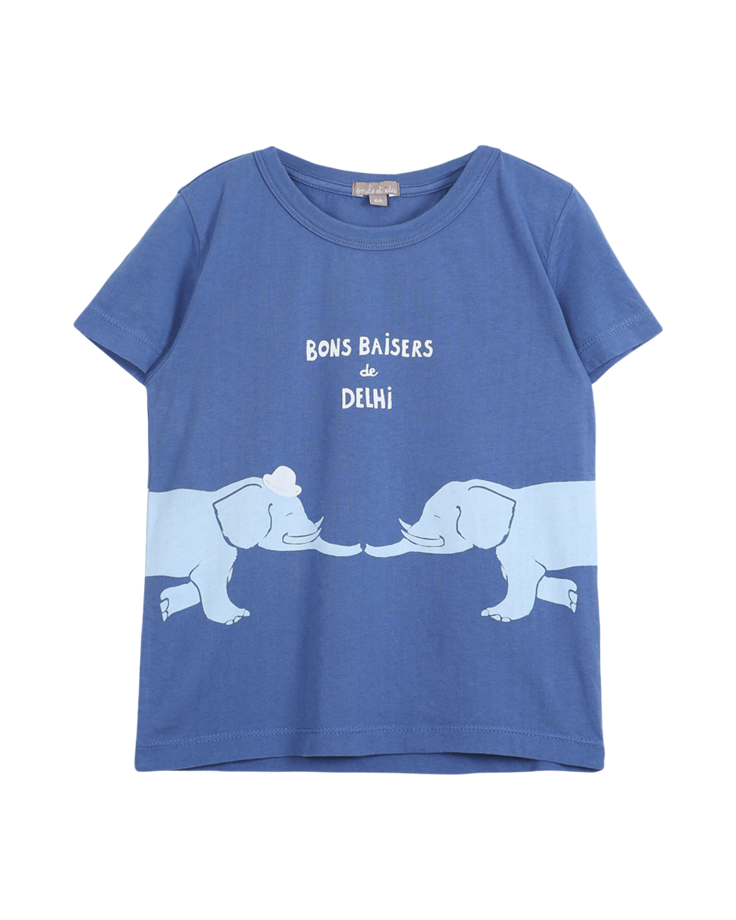 T-shirt "Bons baisers de Delhi" bleu