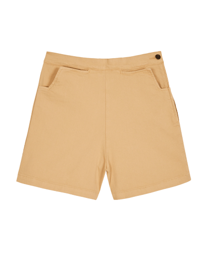 Short coton denim beige