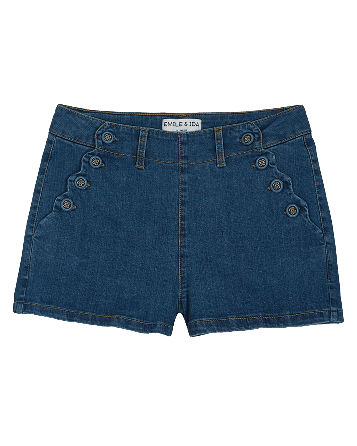 Short à pont denim coton bio medium bleach