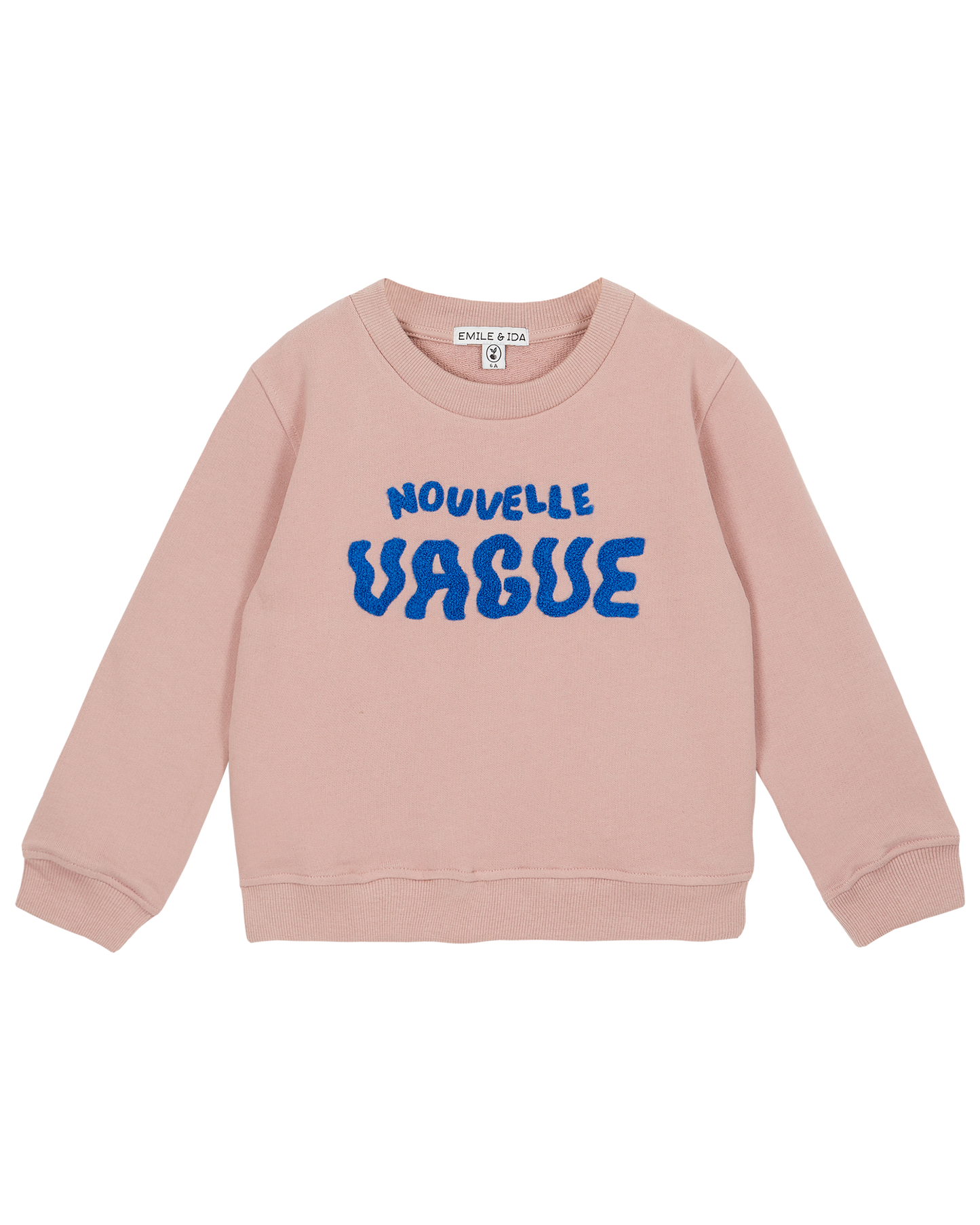 Sweatshirt molleton bio mauve "Nouvelle vague"