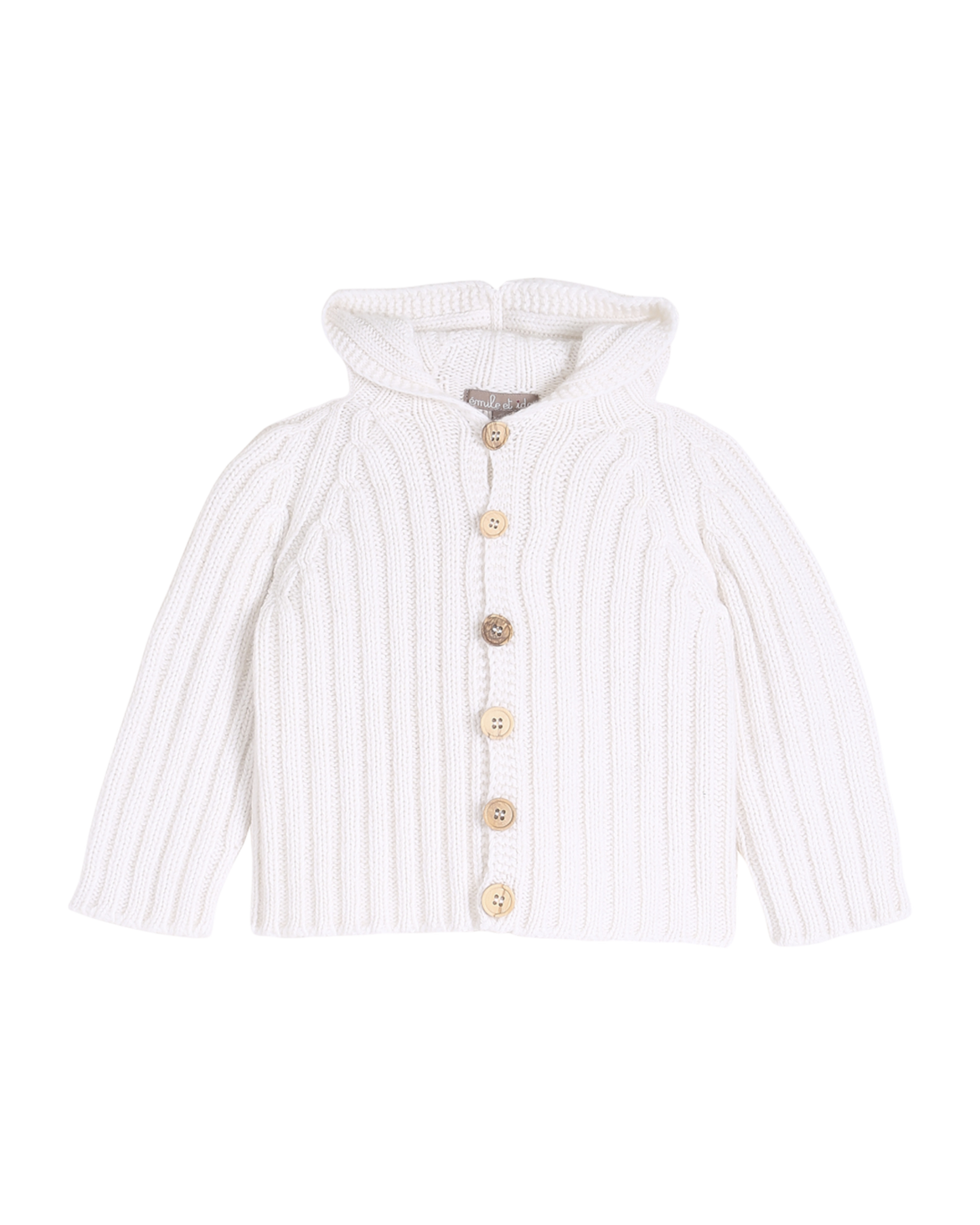 Cardigan bébé en laine mérinos écru