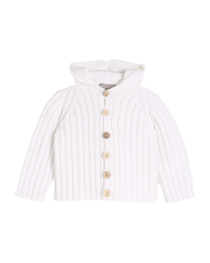 Cardigan bébé en laine mérinos écru