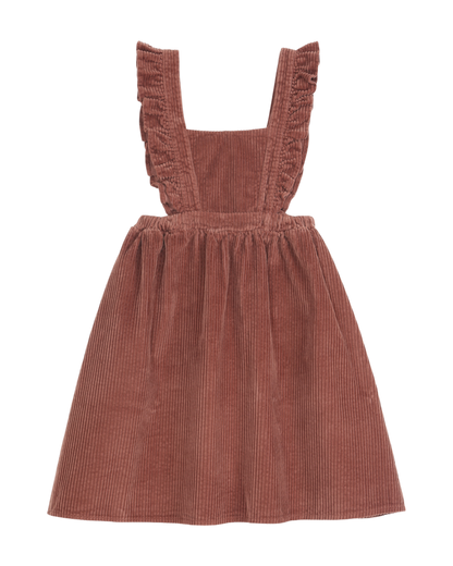 Robe salopette velours auburn