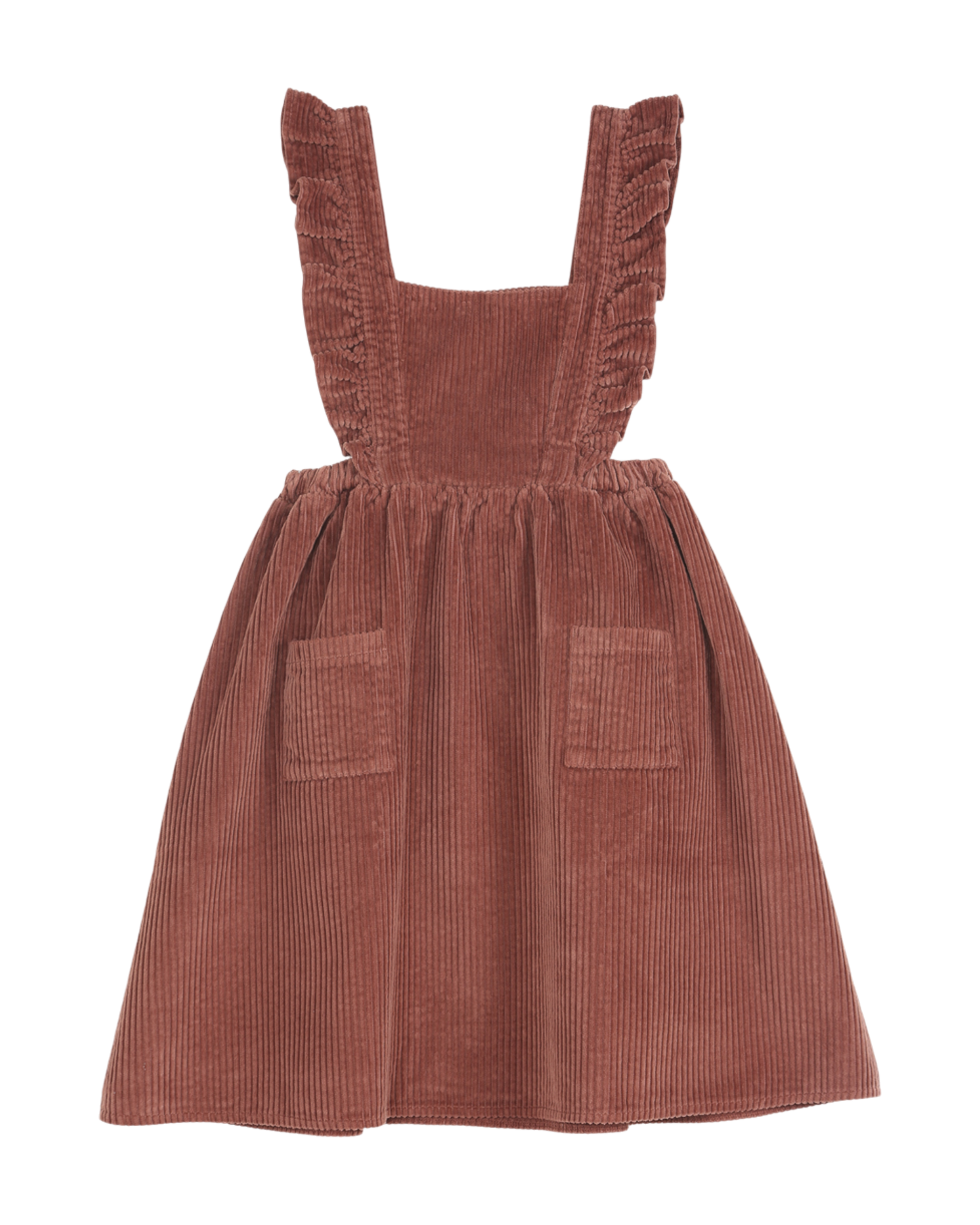 Robe salopette velours auburn