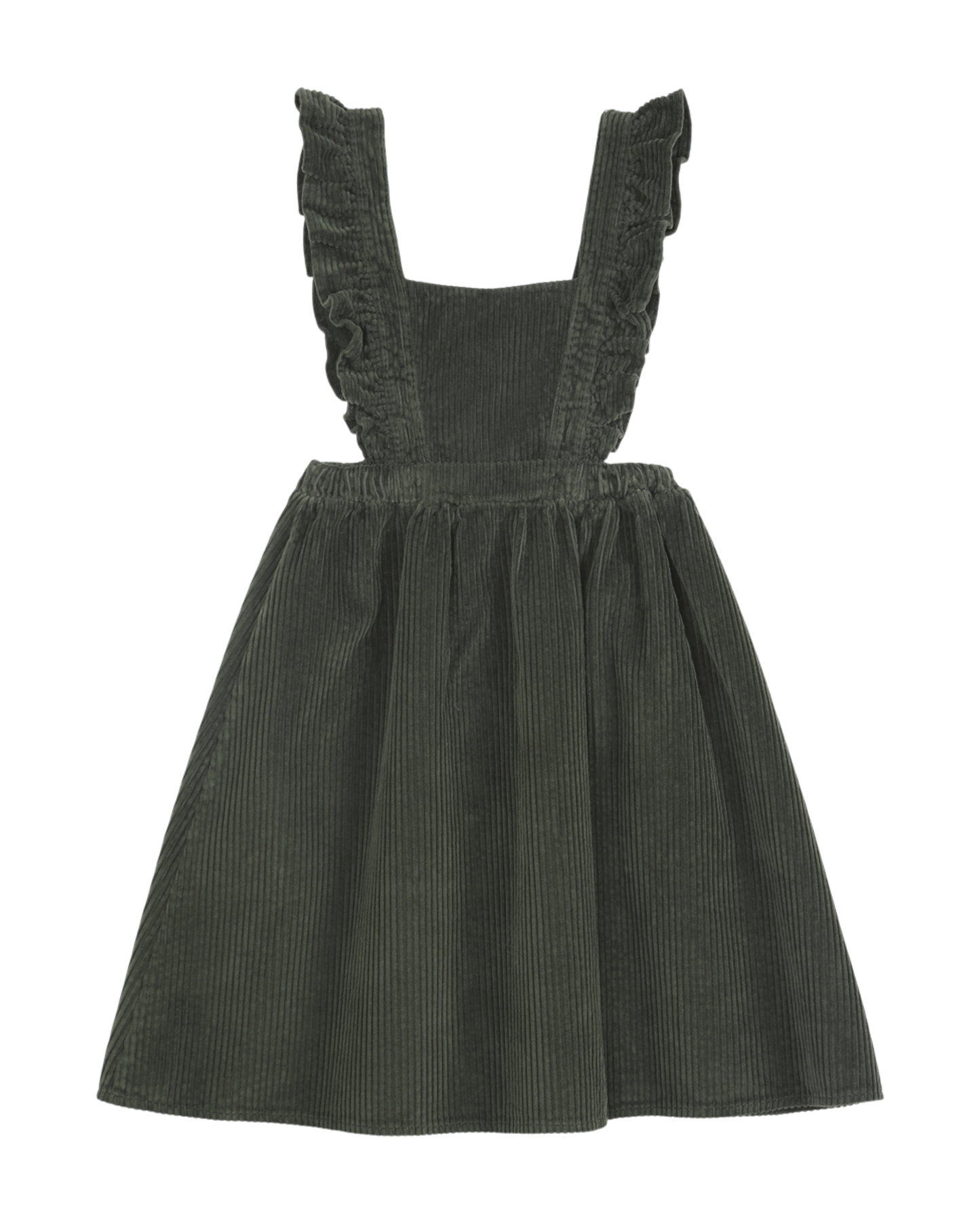 Robe salopette velours olive