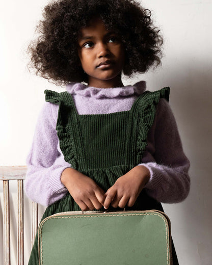 Robe salopette velours olive