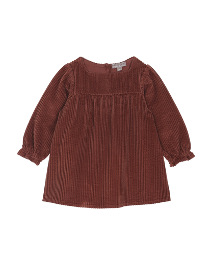 Robe en velours côtelé auburn