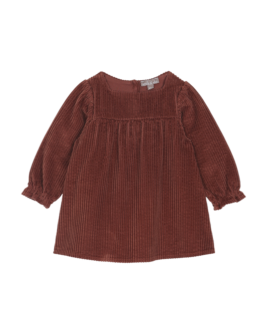 Robe en velours côtelé auburn