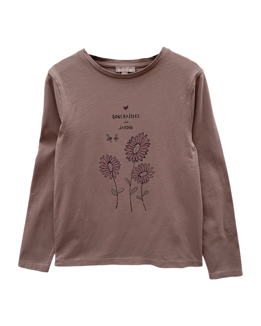 tee shirt en coton lavande jardin