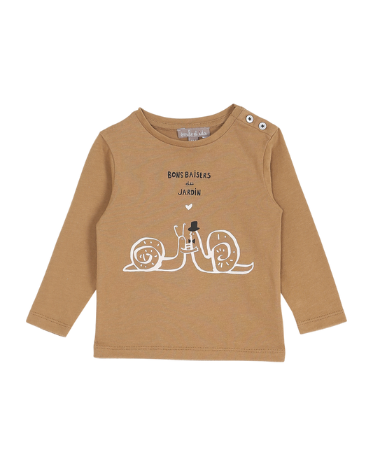 T-shirt en coton macchiato escargot
