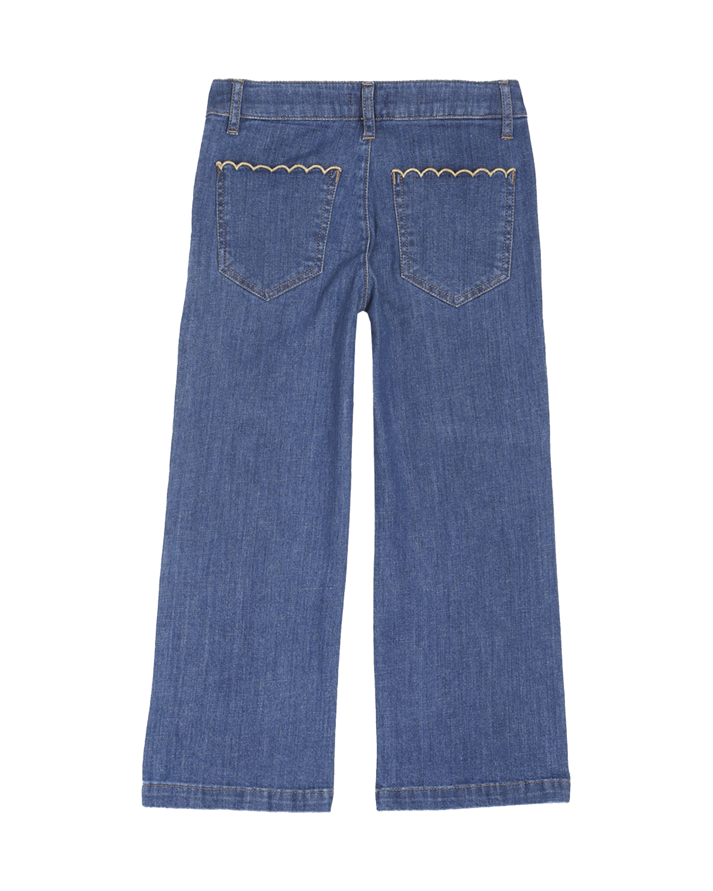 Pantalon à pont fille coton stretch medium bleach