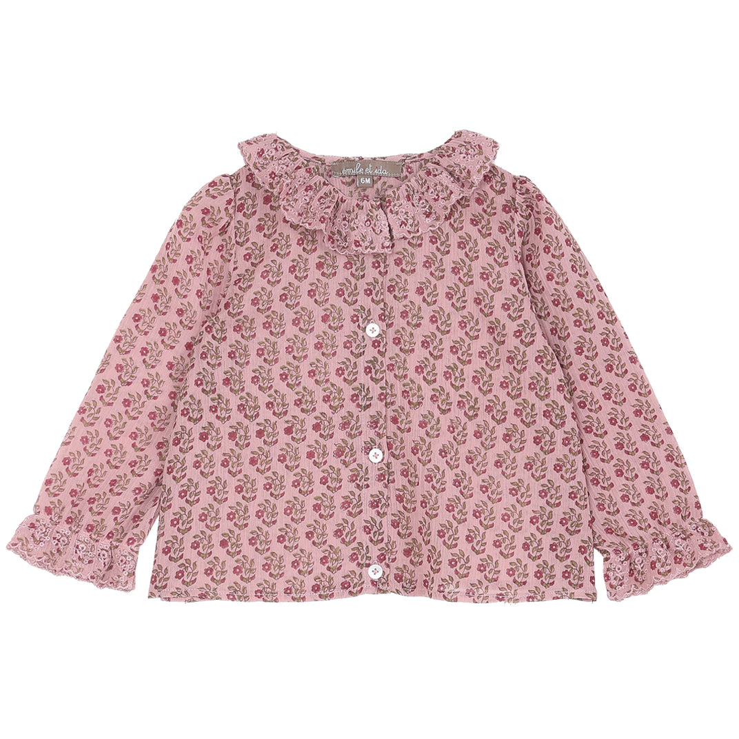 blouse bebe crepon pâquerette rose