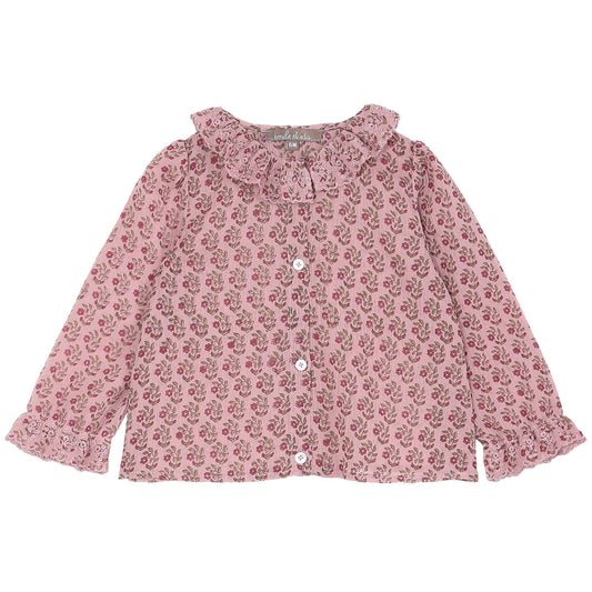 blouse bebe crepon pâquerette rose