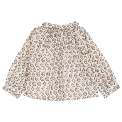 blouse bebe en voile de coton pâquerette ecru