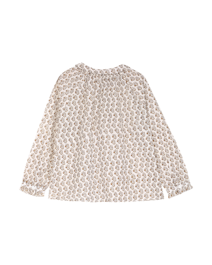 Blouse en voile de coton pâquerette écru
