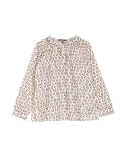 Blouse en voile de coton pâquerette écru
