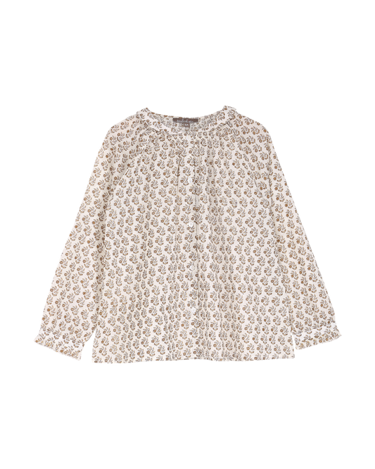 Blouse en voile de coton pâquerette écru