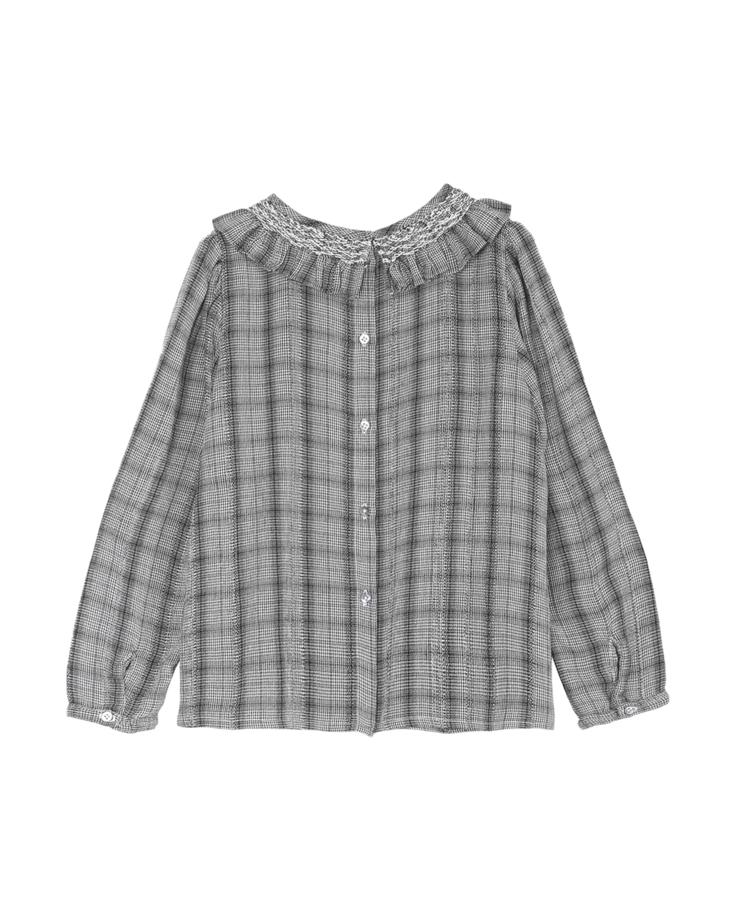 blouse smockee en viscose mini check