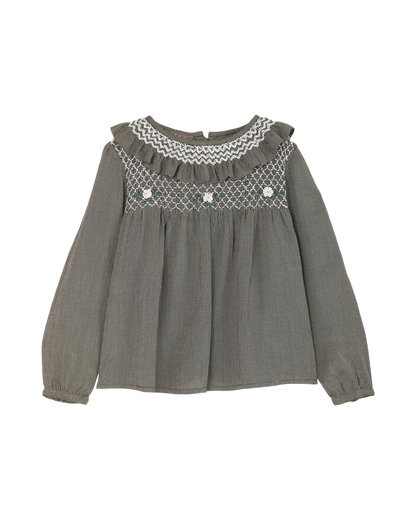Blouse smockée pied de puce