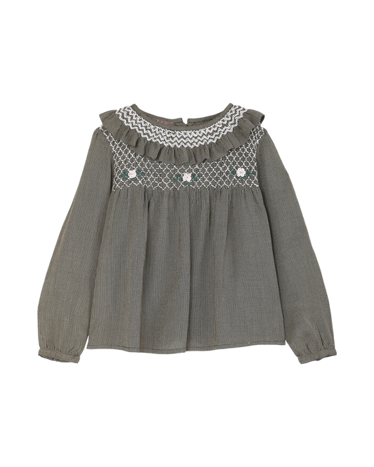 Blouse smockée pied de puce