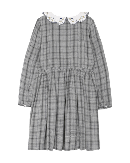 robe smockee en viscose mini check