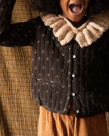 Veste velours milleraies jonquille marine