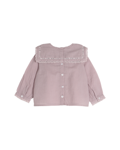 Blouse bébé en voile de coton violette