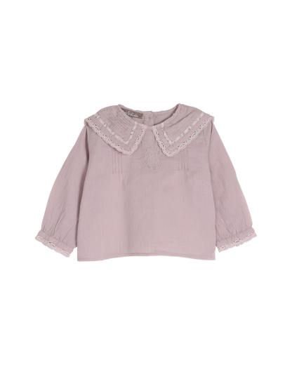 Blouse bébé en voile de coton violette
